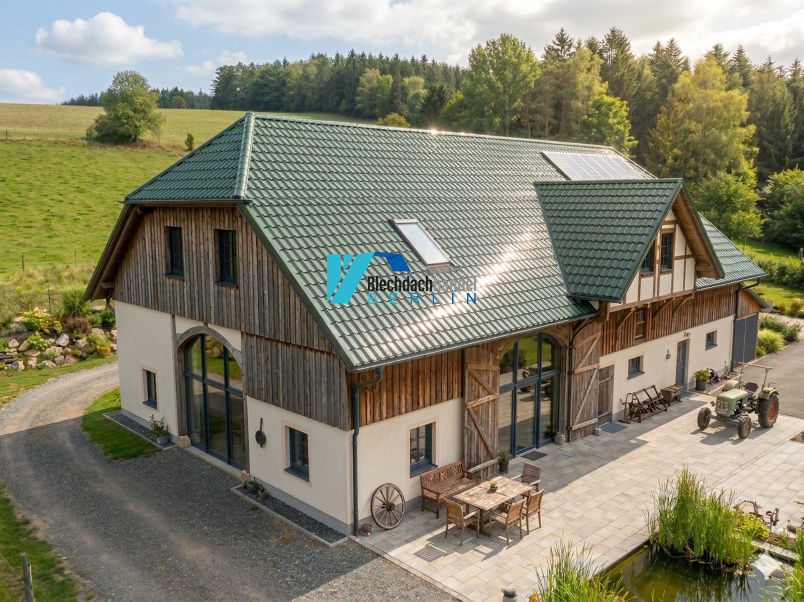 BDP Blechdachpfanne RAL 6020 Chromoxidgrün – 0,5mm glänzend 25 µm Polyester mit Vlies — Ansicht 3