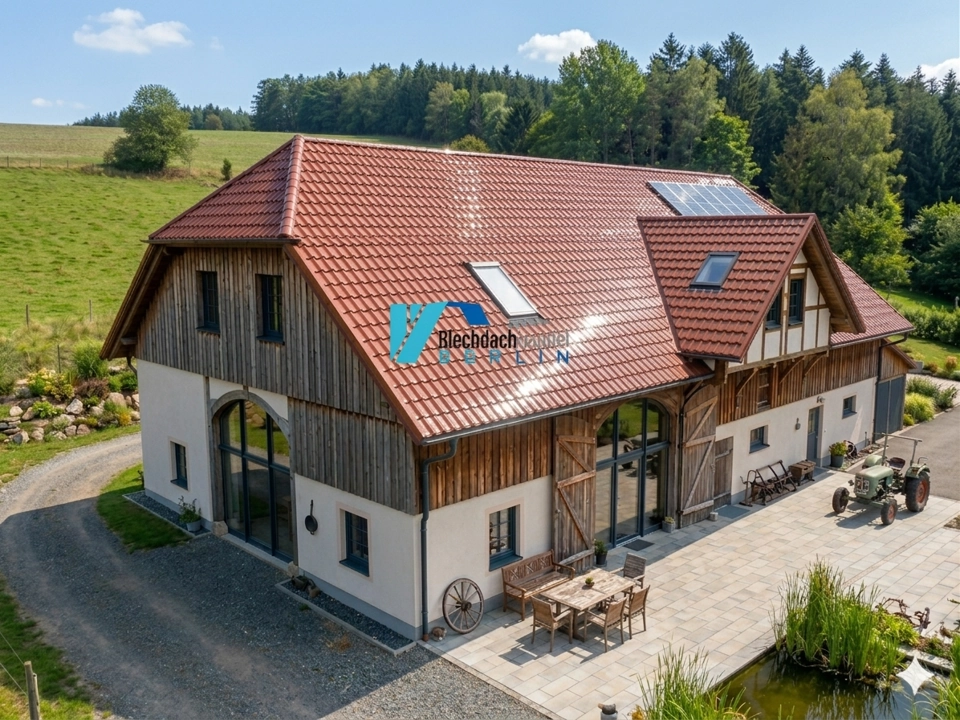 BDP Blechdachpfanne RAL 8004 Ziegelrot – 0,5mm glänzend 25 µm Polyester mit Vlies — Ansicht 3