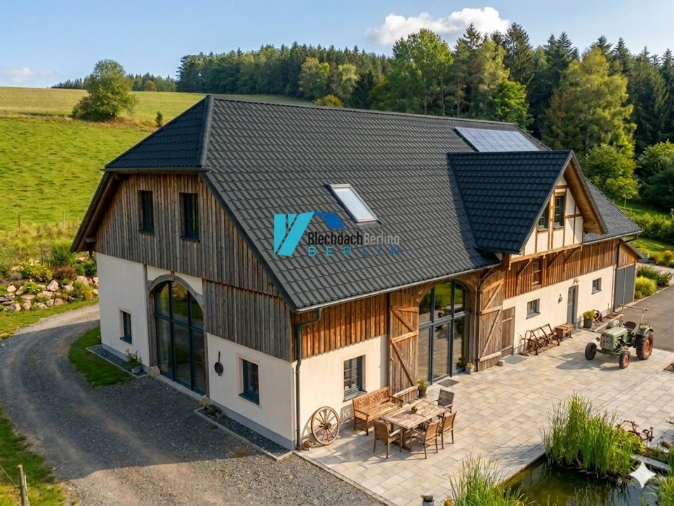 BDP Blechdachpfanne RAL 7016 - anthrazit – 0,5mm matt 35µm Polyester mit Vlies — Ansicht 3