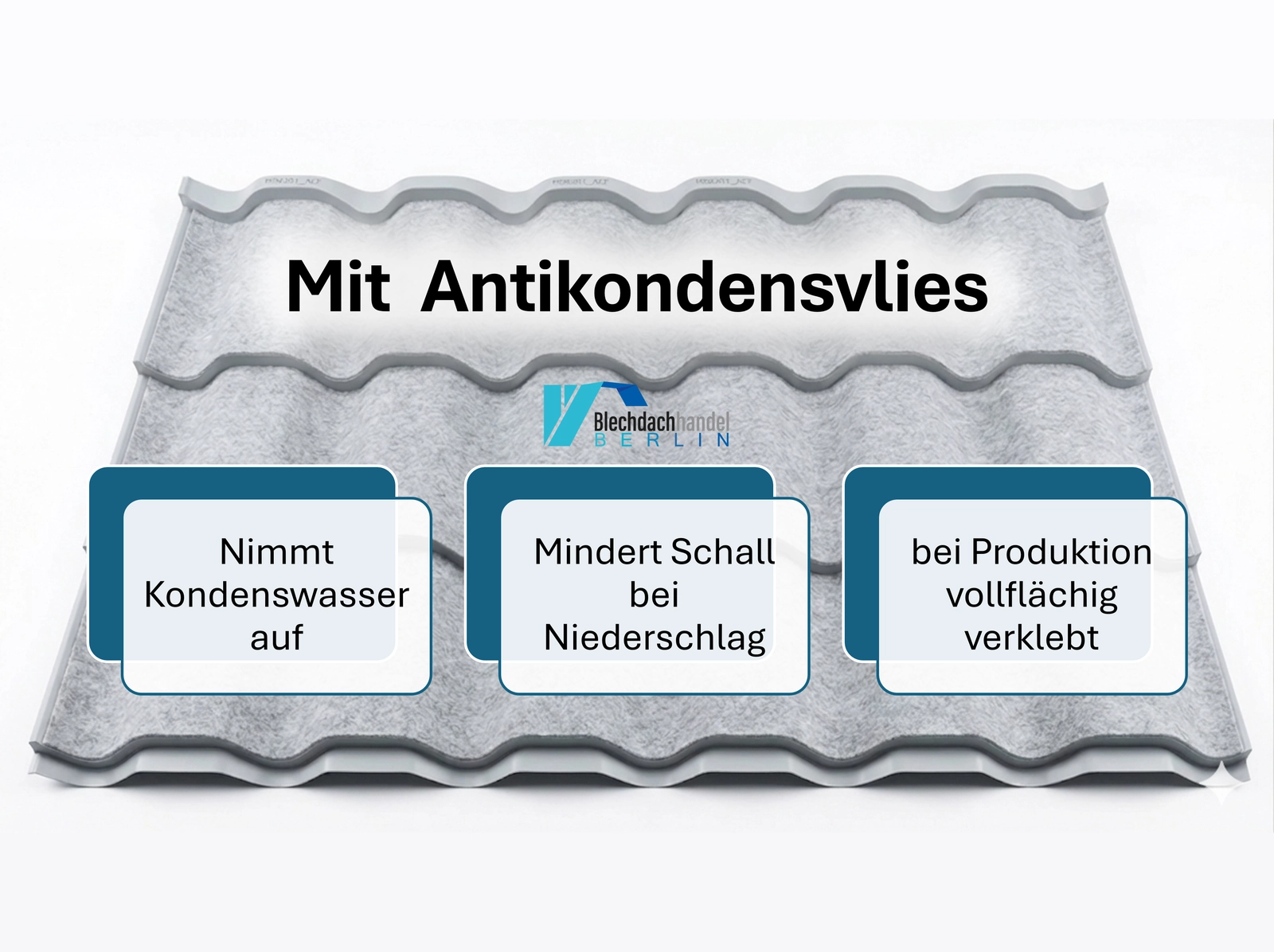 BDP Blechdachpfanne RAL 7016 - anthrazit – 0,5mm matt 35µm Polyester mit Vlies — Ansicht 5