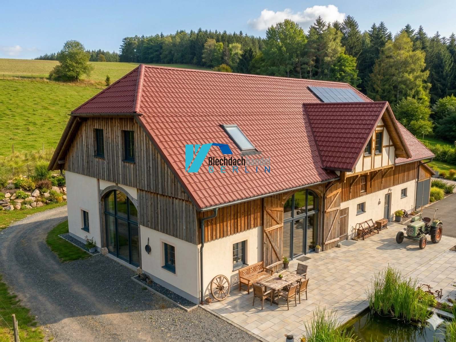 BDP Blechdachpfanne RAL 3009 - oxidrot – 0,5mm matt 35µm Polyester ohne Vlies — Ansicht 3