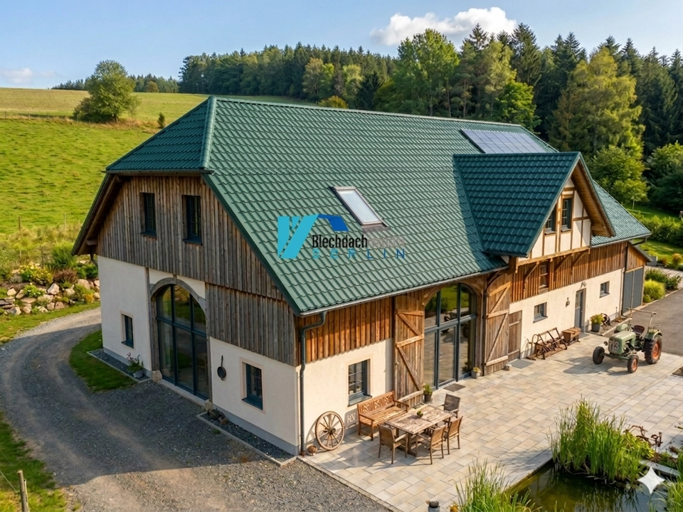 BDP Blechdachpfanne RAL 6020 Chromoxidgrün – 0,5mm matt 35µm Polyester ohne Vlies — Ansicht 3