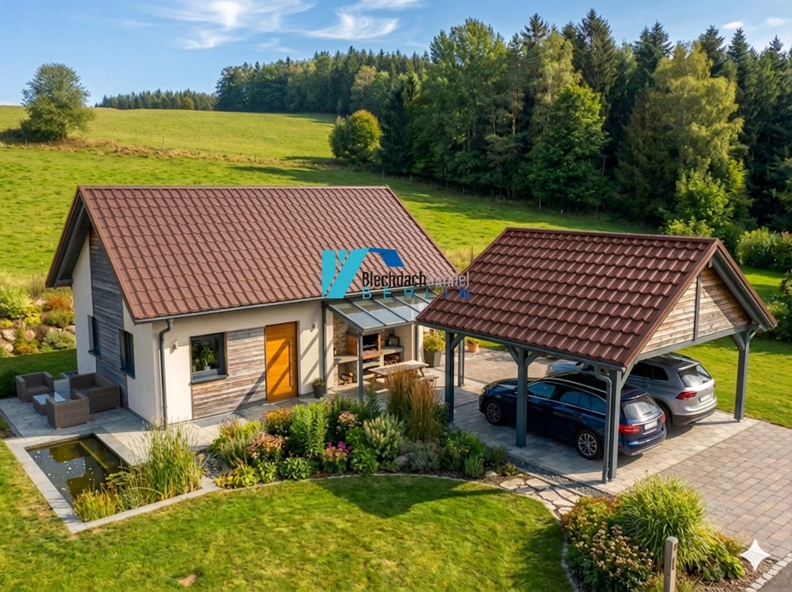 BDP Blechdachpfanne RAL 8004 Ziegelrot – 0,5mm matt 35µm Polyester ohne Vlies kaufen — Detailansicht