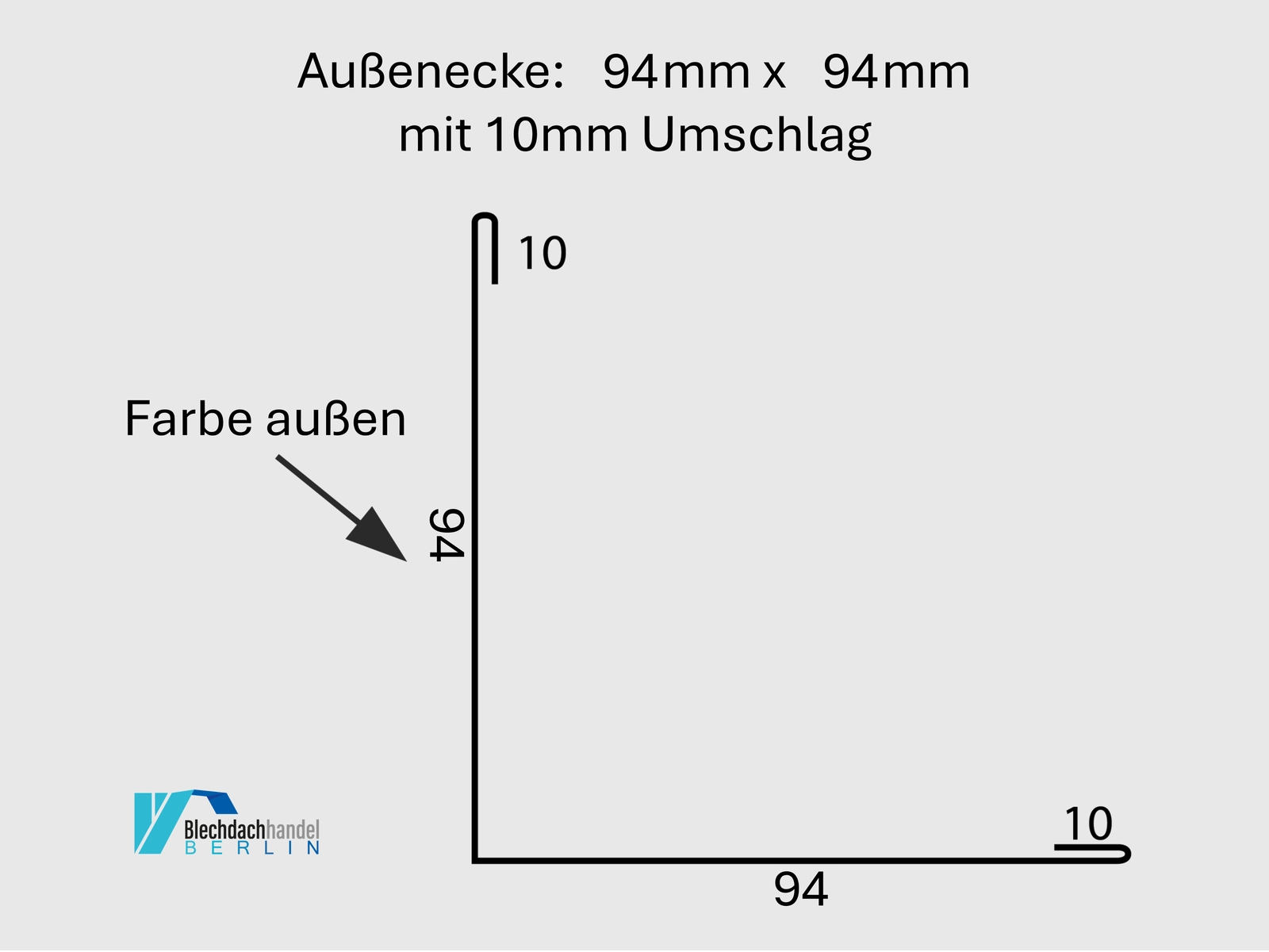Außenecke RAL 3009 - oxidrot – 0,5mm glänzend 25 µm Polyester — Ansicht 3