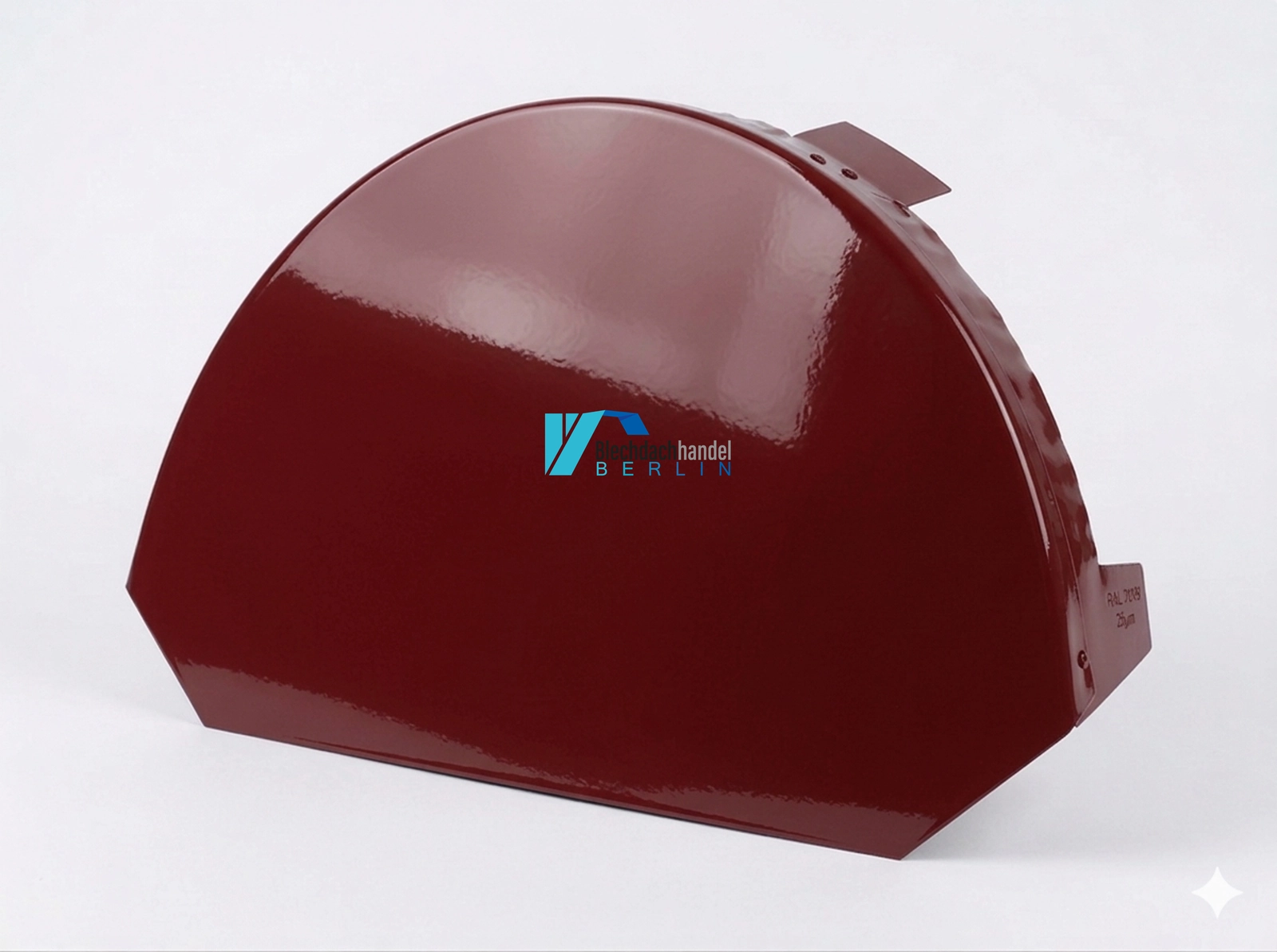 Tonnenfirst-Endkappe RAL 3009 - oxidrot – 0,5mm glänzend 25 µm Polyester kaufen