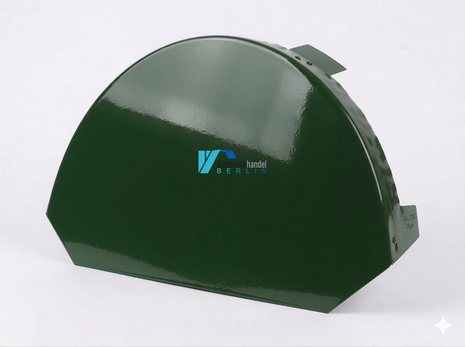 Tonnenfirst-Endkappe RAL 6020 Chromoxidgrün – 0,5mm glänzend 25 µm Polyester kaufen