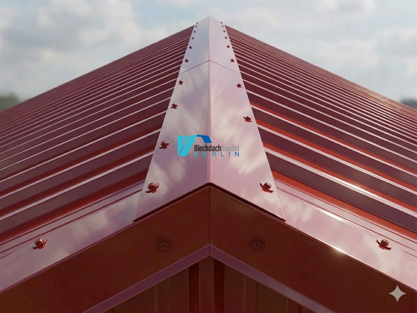 Firsthaube RAL 3009 - oxidrot – 0,5mm glänzend 25 µm Polyester — Detailansicht