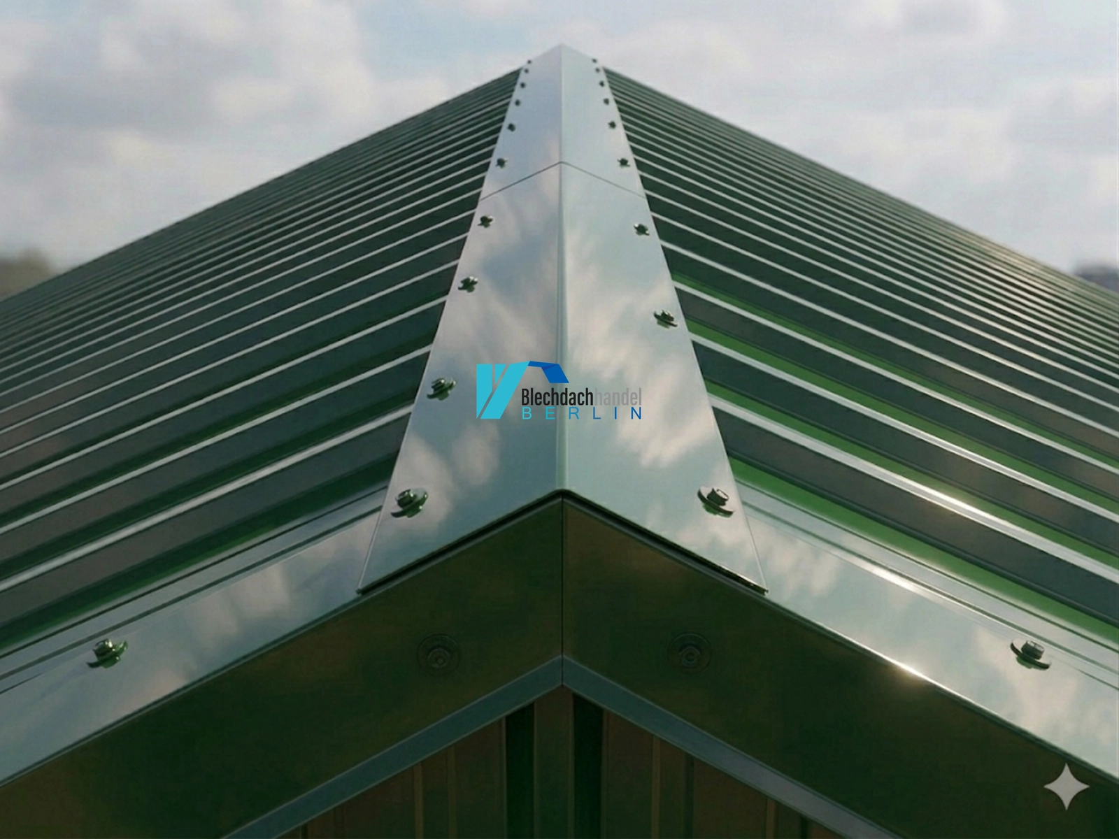 Firsthaube RAL 6020 Chromoxidgrün – 0,5mm glänzend 25 µm Polyester — Ansicht 2