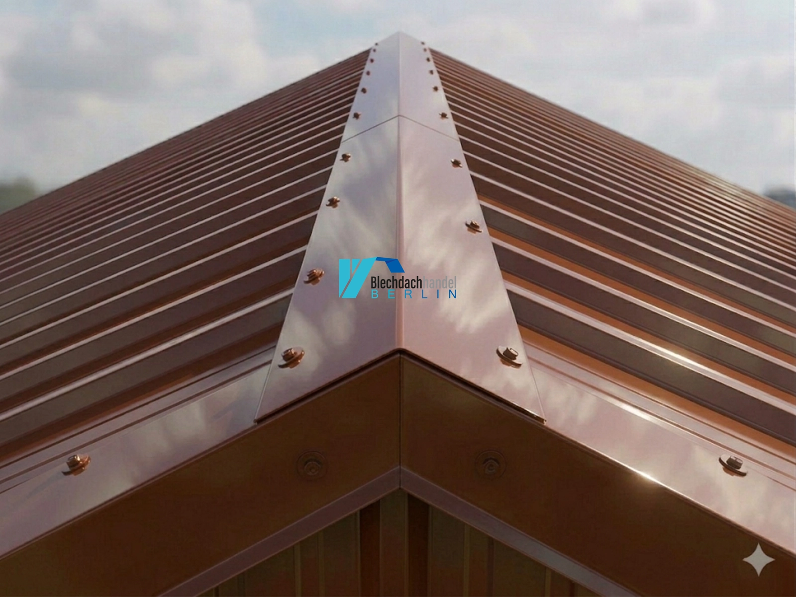 Firsthaube RAL 8004 Ziegelrot – 0,5mm glänzend 25 µm Polyester — Detailansicht