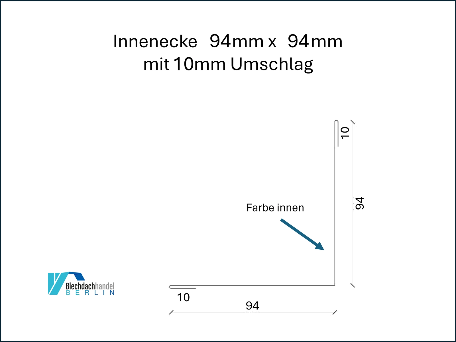 Innenecke RAL 3009 - oxidrot – 0,5mm glänzend 25 µm Polyester — Detailansicht