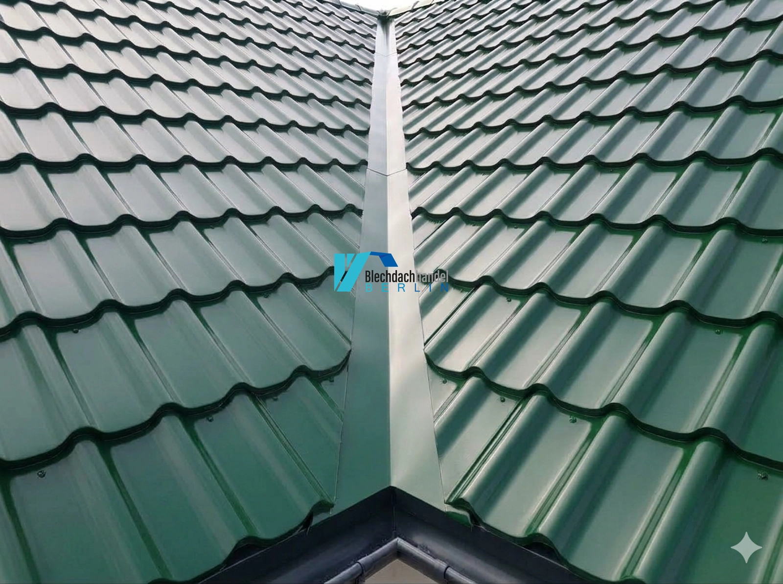 Kehlblech RAL 6020 Chromoxidgrün – 0,5mm glänzend 25 µm Polyester — Detailansicht