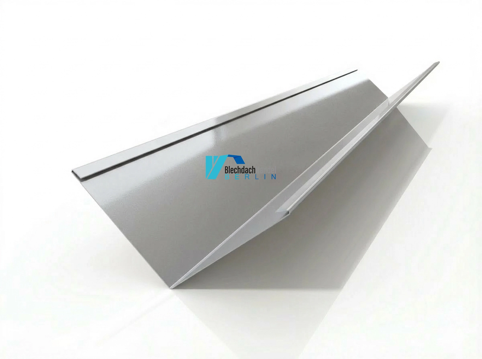 Kehlblech RAL 9006 Weißaluminium – 0,5mm glänzend 25 µm Polyester — Detailansicht