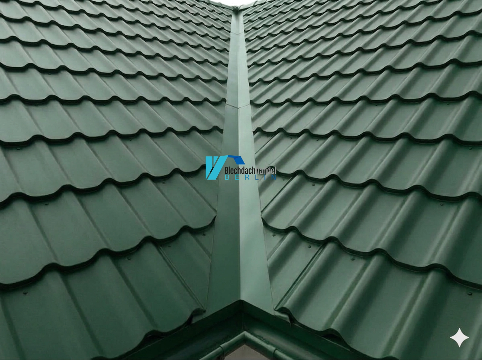 Kehlblech RAL 6020 Chromoxidgrün – 0,5mm matt 35µm Polyester — Detailansicht