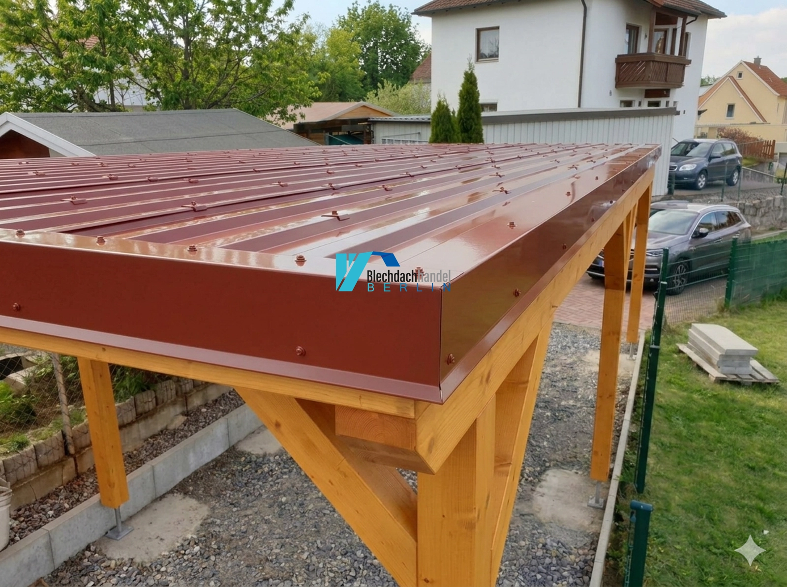 Pultabschlussblech RAL 3009 - oxidrot – 0,5mm glänzend 25 µm Polyester — Detailansicht