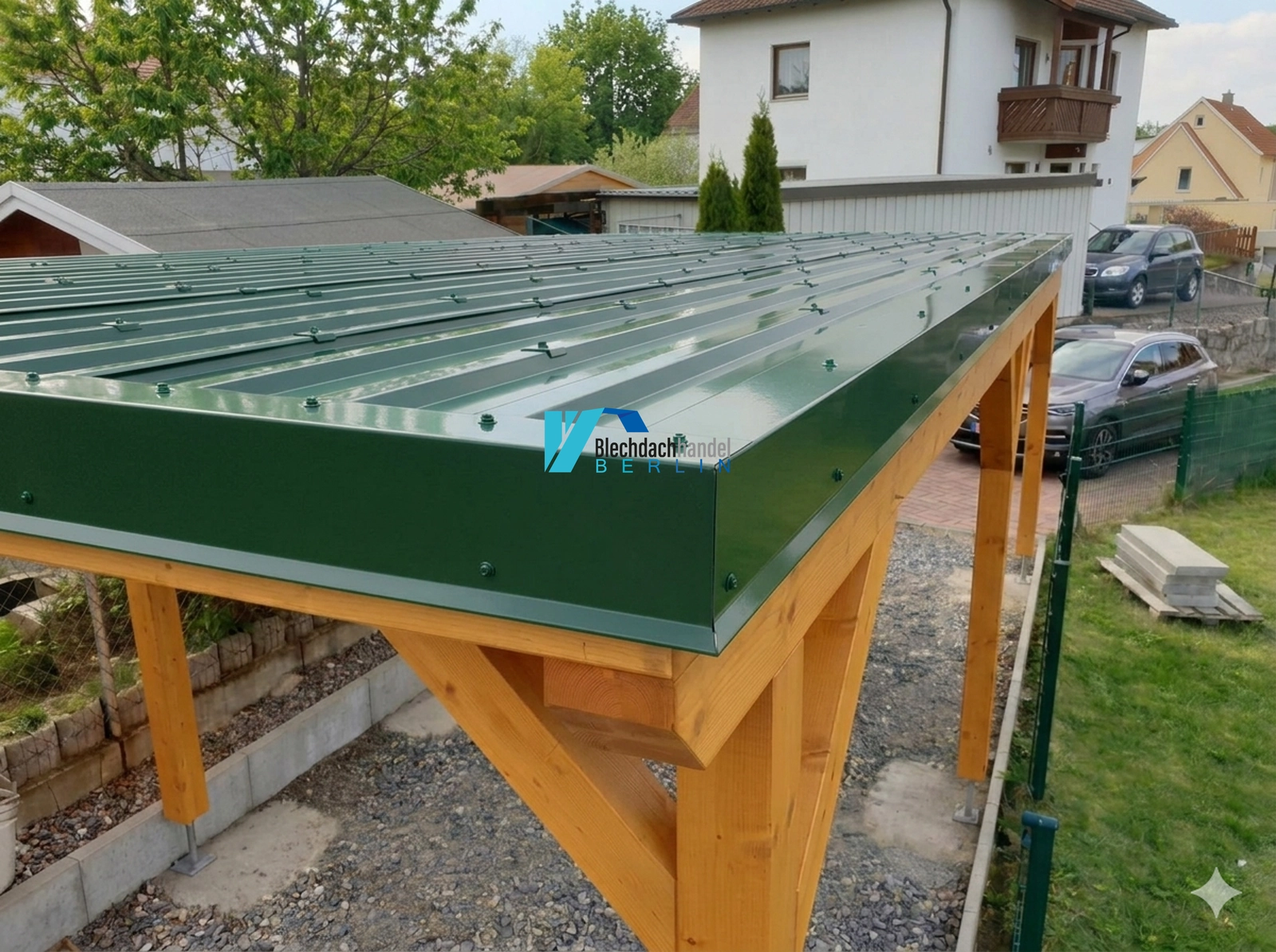 Pultabschlussblech RAL 6020 Chromoxidgrün – 0,5mm glänzend 25 µm Polyester — Detailansicht