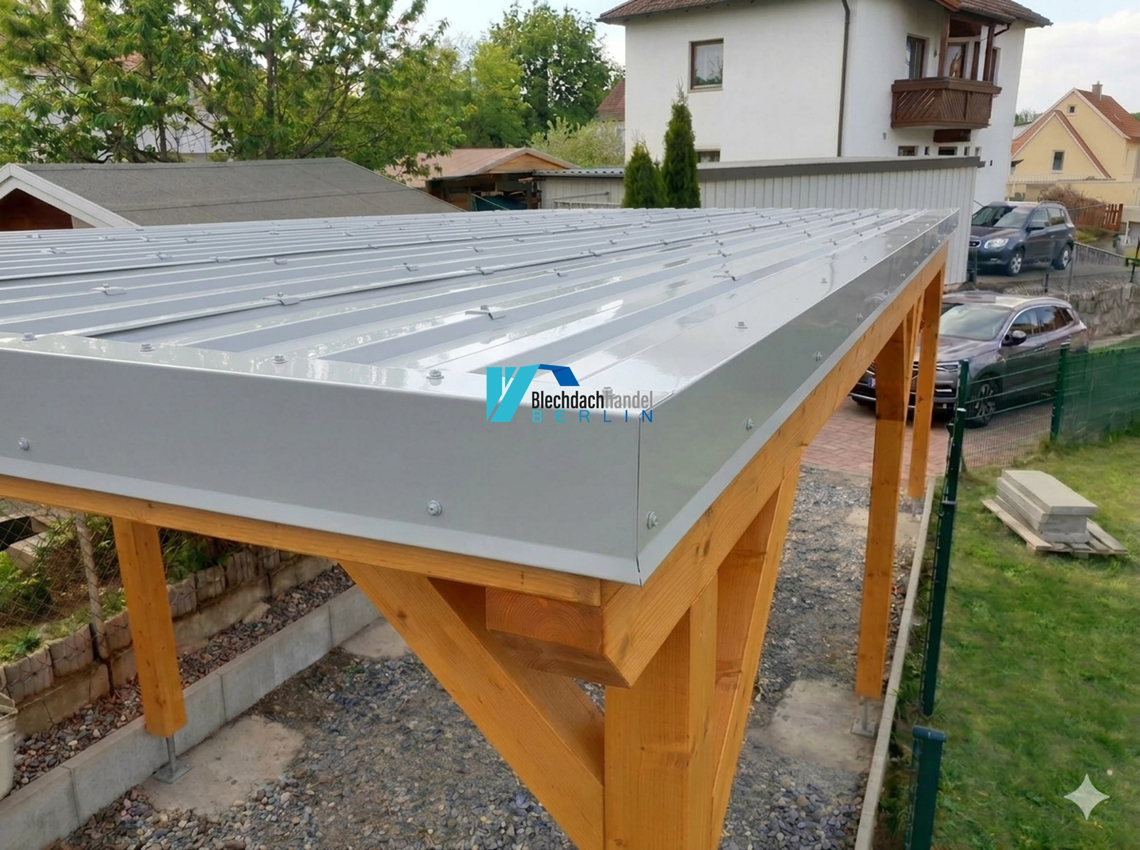 Pultabschlussblech RAL 9006 Weißaluminium – 0,5mm glänzend 25 µm Polyester — Detailansicht
