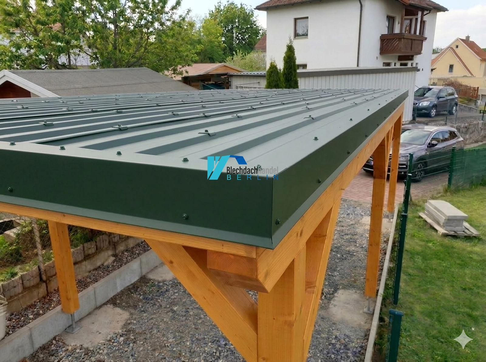 Pultabschlussblech RAL 6020 Chromoxidgrün – 0,5mm matt 35µm Polyester — Detailansicht