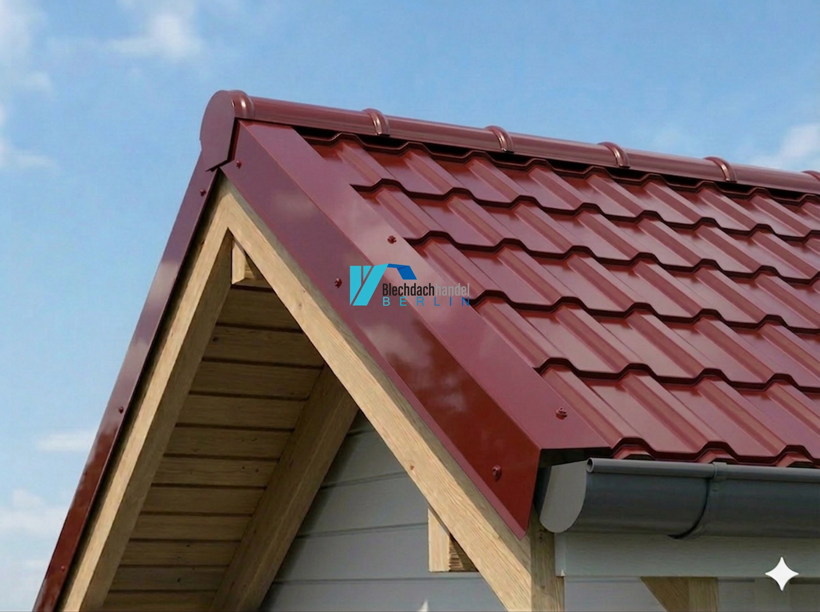 Tonnenfirst RAL 3009 - oxidrot – 0,5mm glänzend 25 µm Polyester — Detailansicht