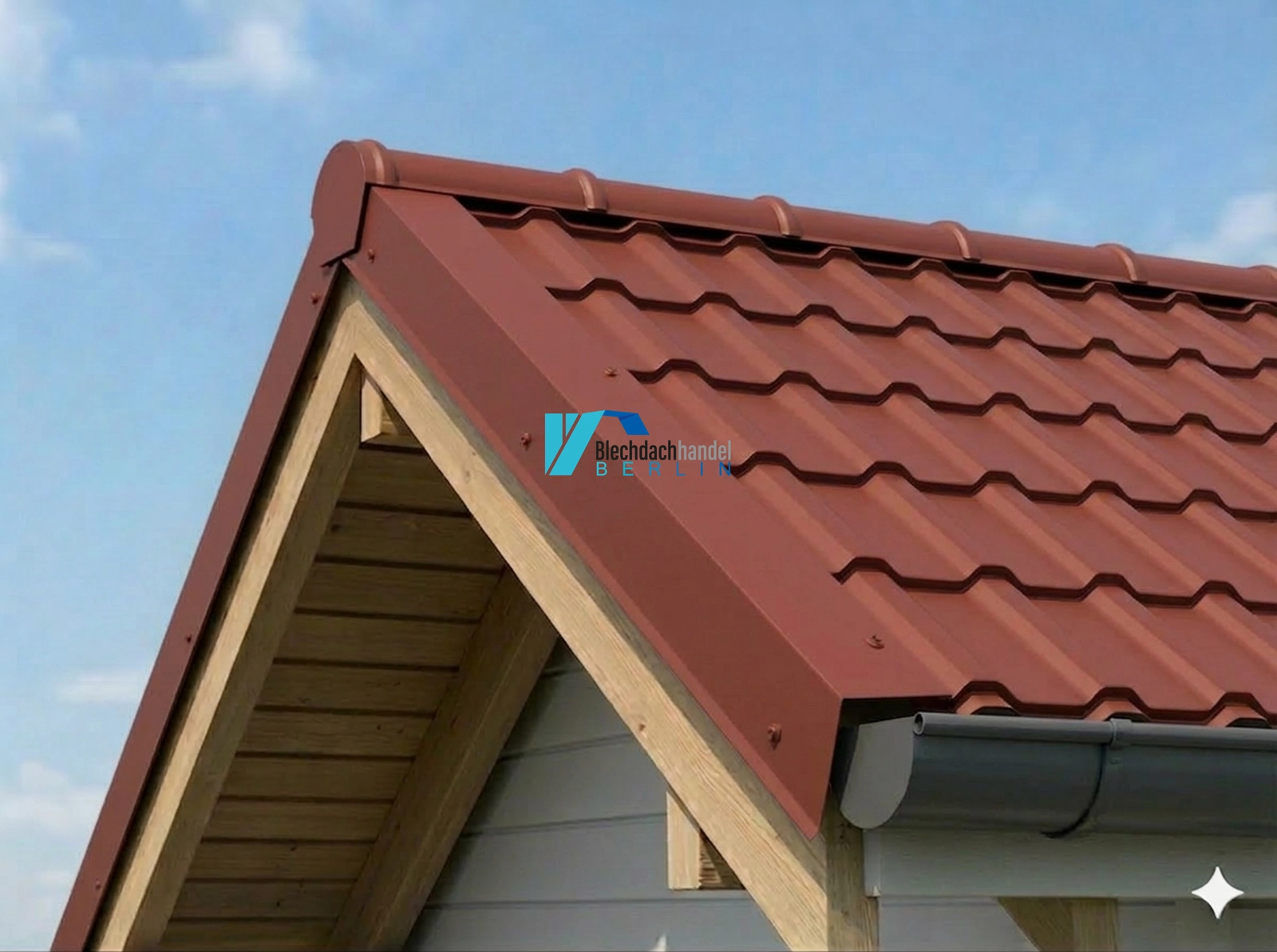 Tonnenfirst RAL 3009 - oxidrot – 0,5mm matt 35µm Polyester — Detailansicht