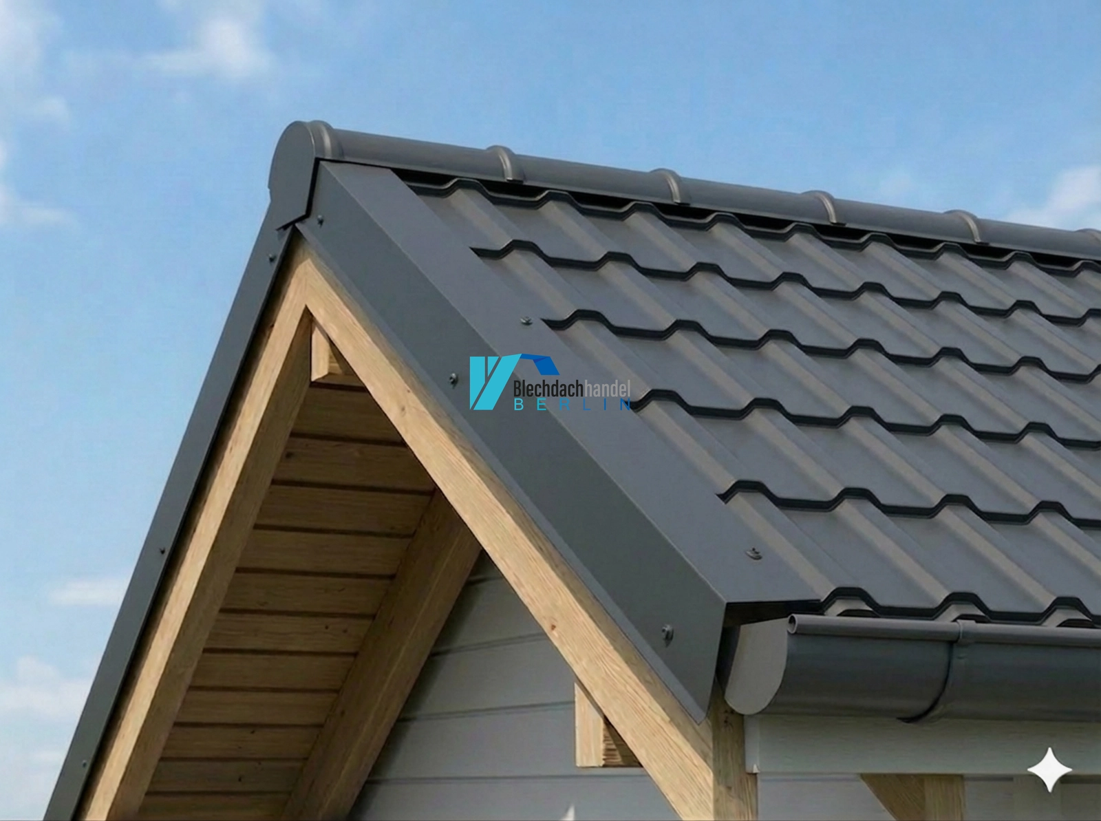 Tonnenfirst RAL 7016 - anthrazit – 0,5mm matt 35µm Polyester — Detailansicht