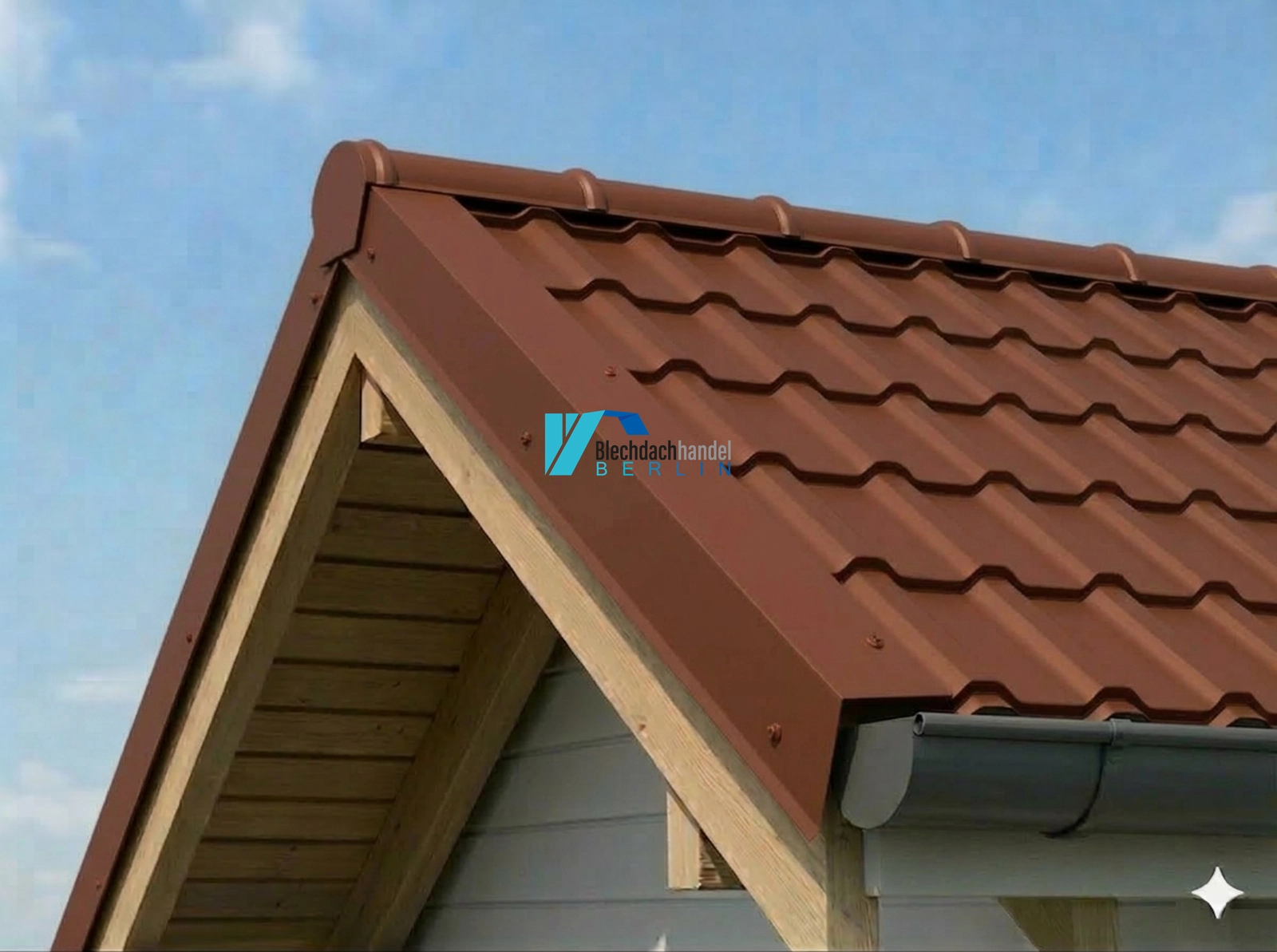 Tonnenfirst RAL 8004 Ziegelrot – 0,5mm matt 35µm Polyester — Detailansicht