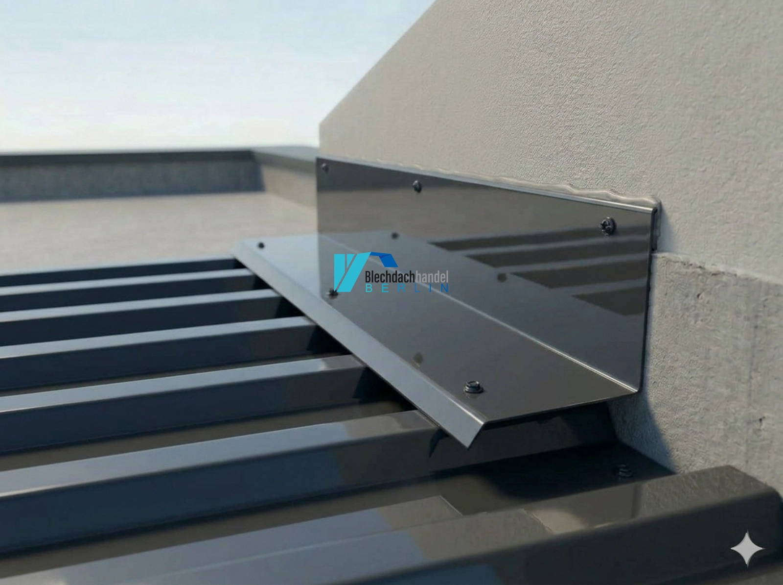 Wandanschluss RAL 7016 - anthrazit – 0,5mm glänzend 25 µm Polyester — Detailansicht