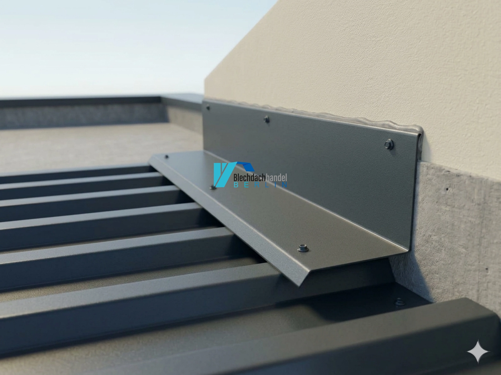 Wandanschluss RAL 7016 - anthrazit – 0,5mm matt 35µm Polyester — Detailansicht