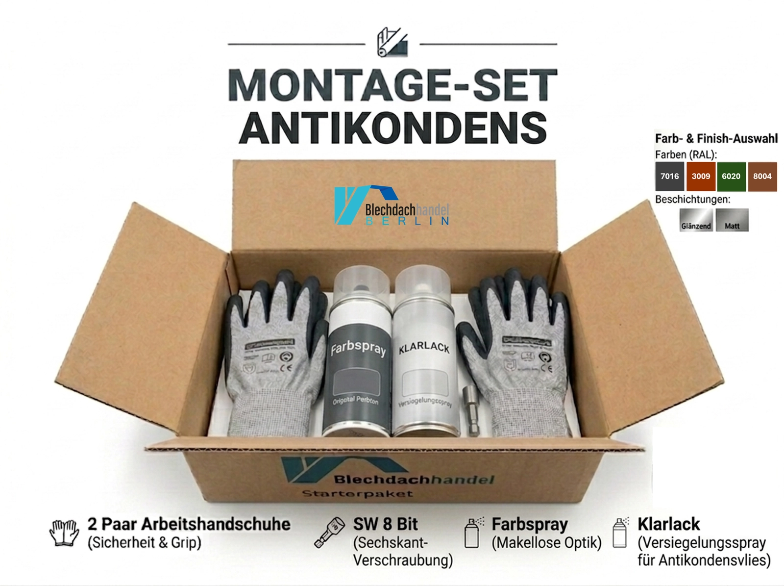 Montage Set  Antikondens RAL 7016 - anthrazit – matt 35µm Polyester