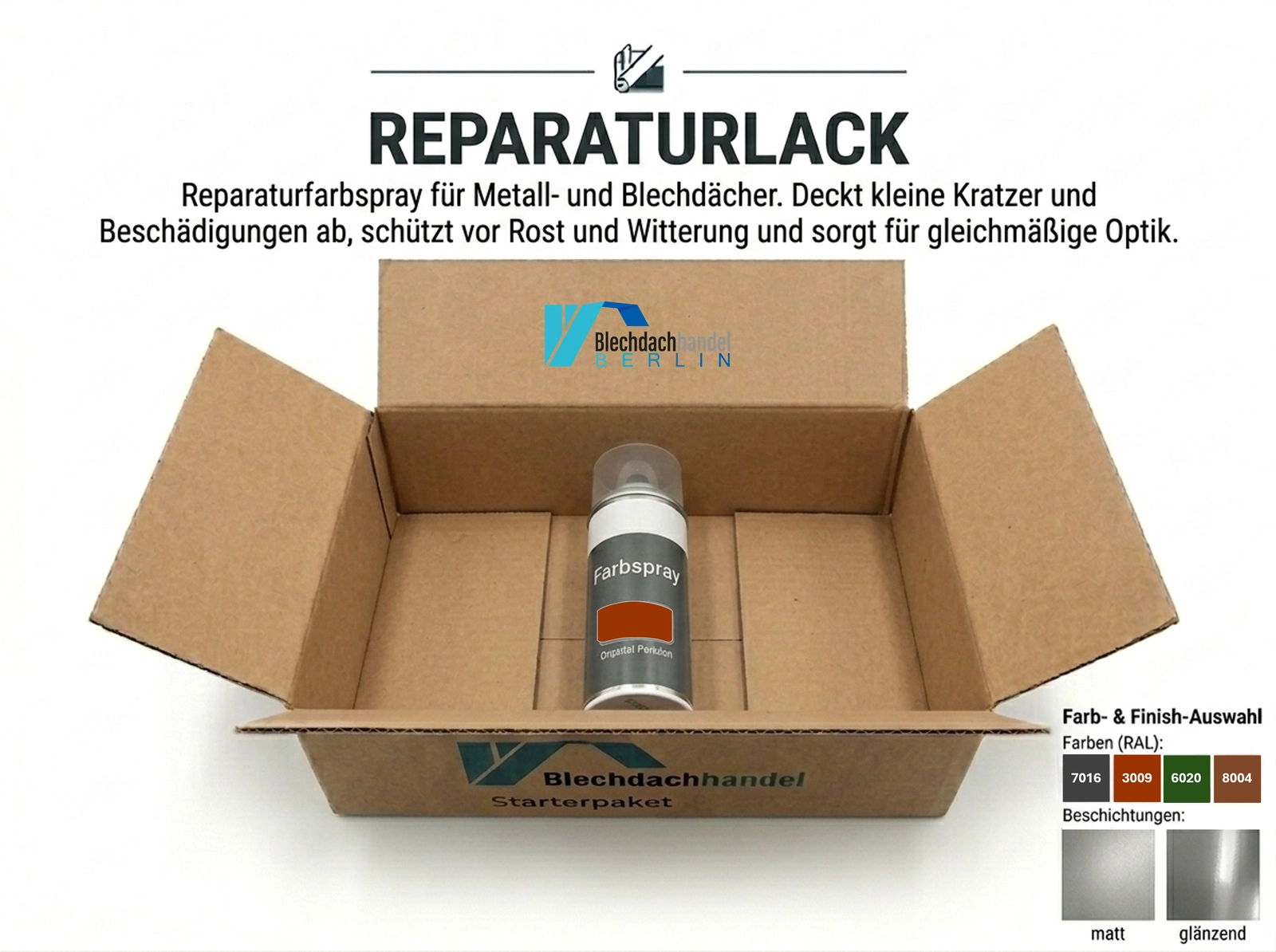 Reparaturlackspray RAL 3009 - oxidrot – matt 35µm Polyester kaufen