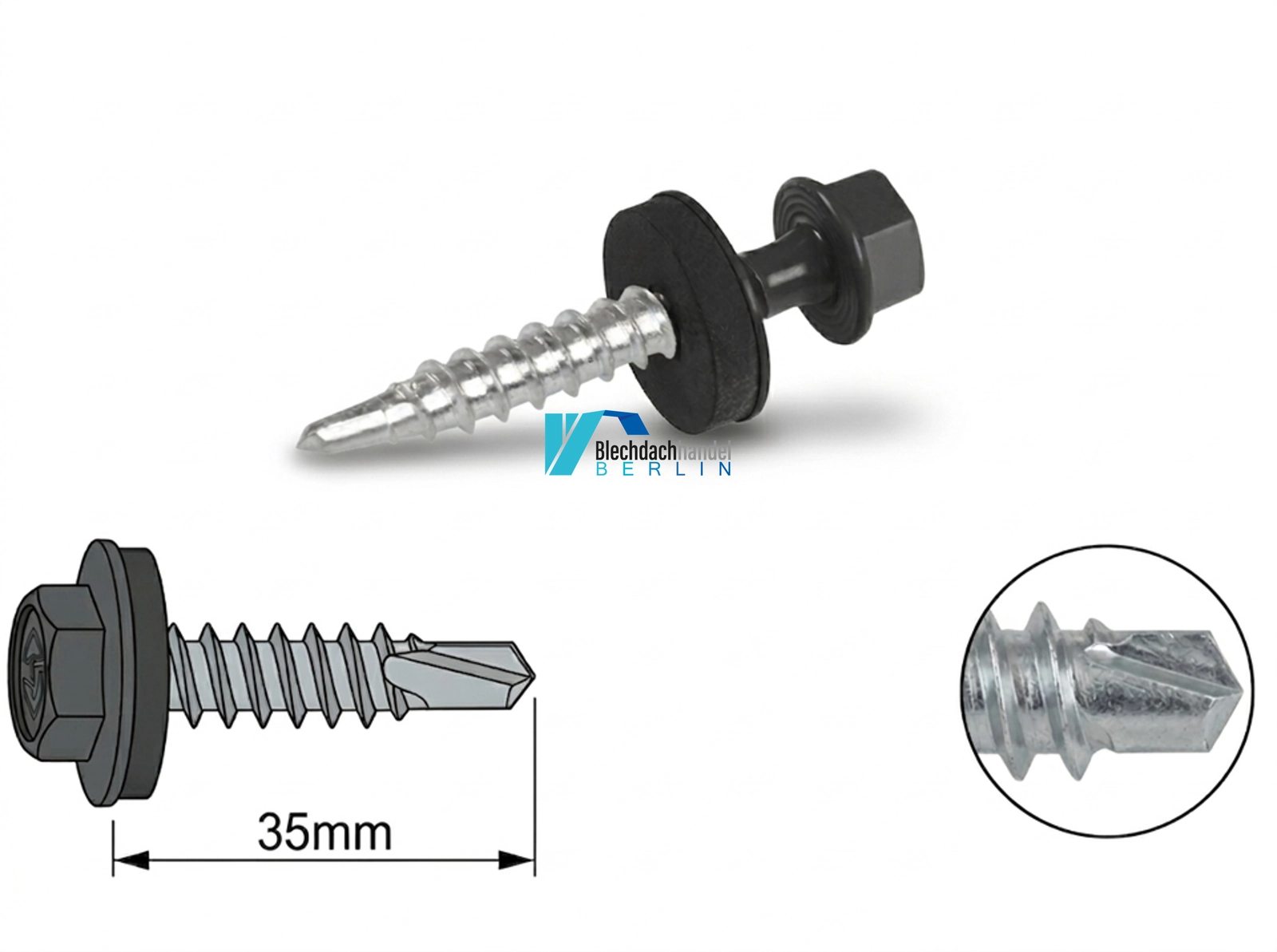 Bohrschraube 4,8 x 35mm RAL 7016 - anthrazit – verzinkt kaufen