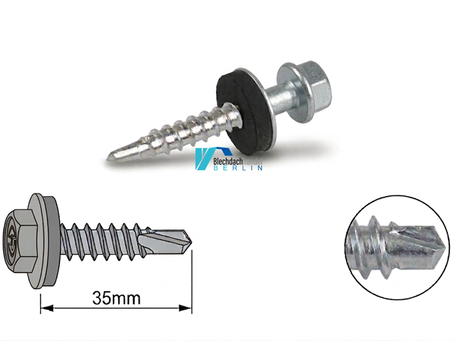 Bohrschraube 4,8 x 35mm Aluzink – verzinkt kaufen