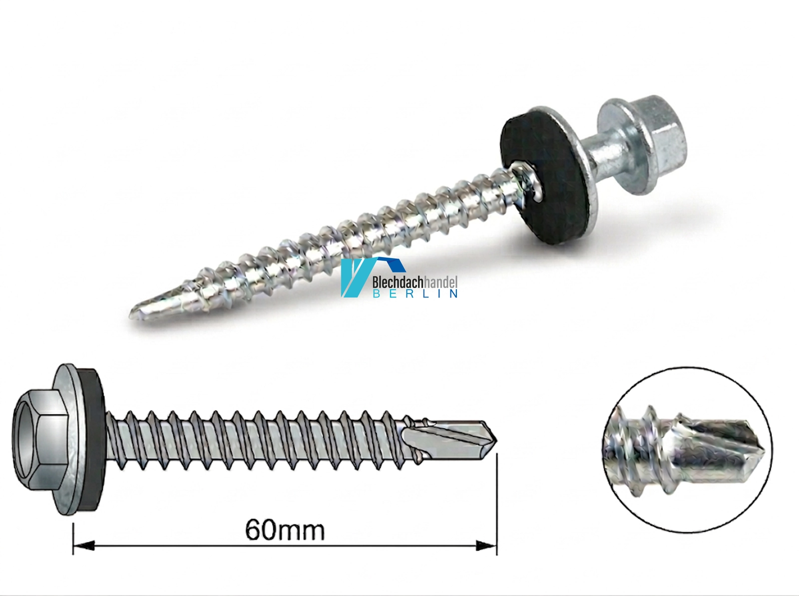 Bohrschraube 4,8 x 60mm Aluzink – verzinkt kaufen