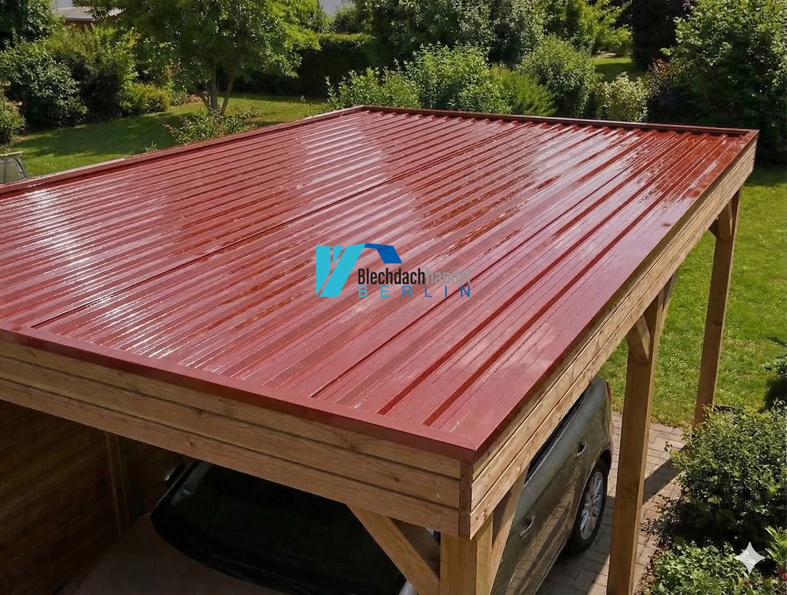 T18+ Dachblech RAL 3009 - oxidrot – 0,5mm glänzend 25 µm Polyester mit Vlies — Ansicht 2