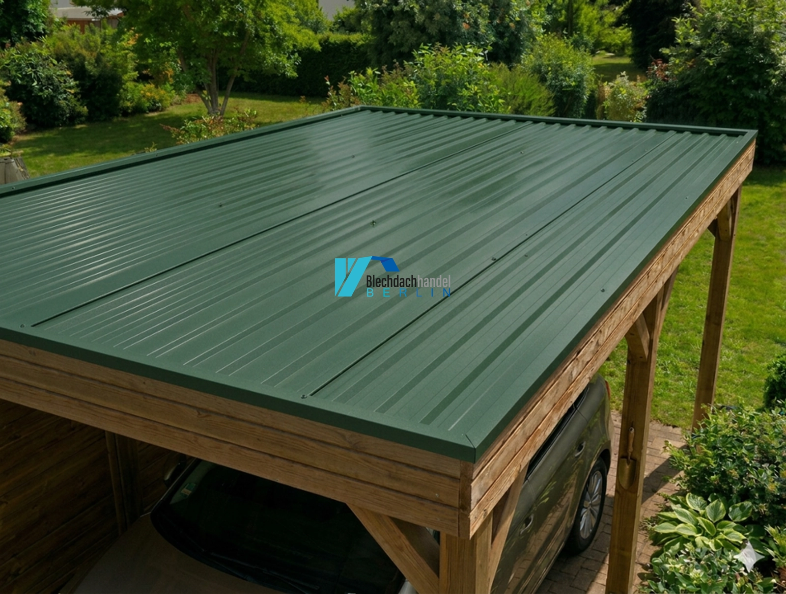 T18+ Dachblech RAL 6020 Chromoxidgrün – 0,5mm glänzend 25 µm Polyester mit Vlies — Ansicht 2