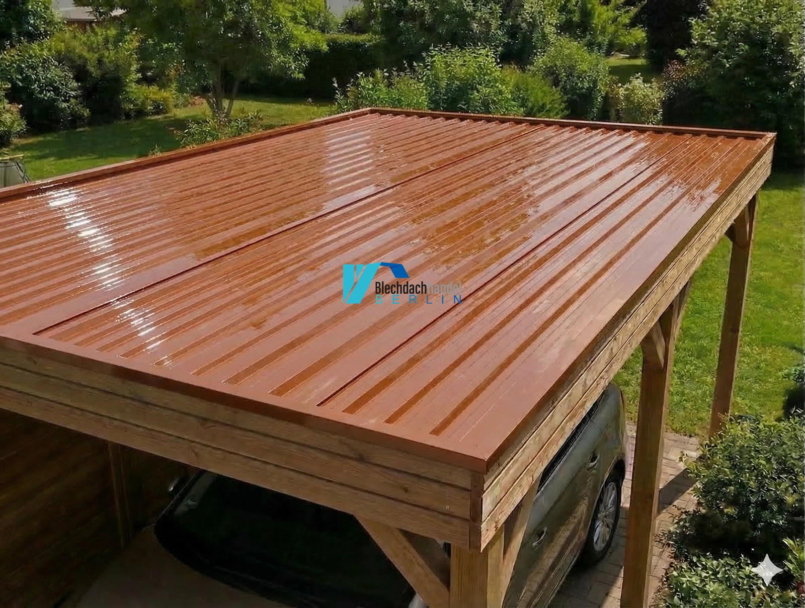 T18+ Dachblech RAL 8004 Ziegelrot – 0,5mm glänzend 25 µm Polyester mit Vlies — Ansicht 2