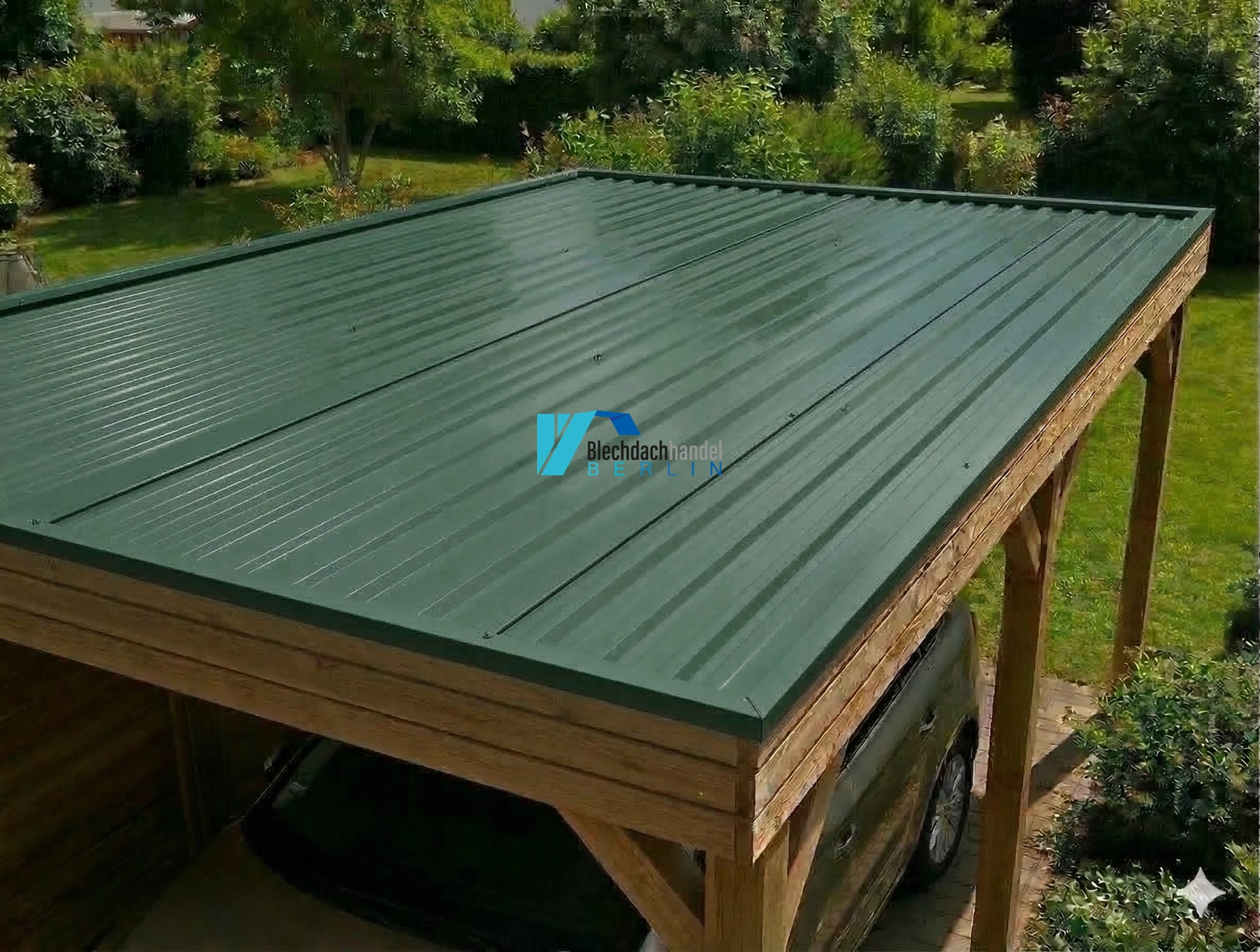 T18+ Dachblech RAL 6020 Chromoxidgrün – 0,5mm glänzend 25 µm Polyester ohne Vlies — Ansicht 2