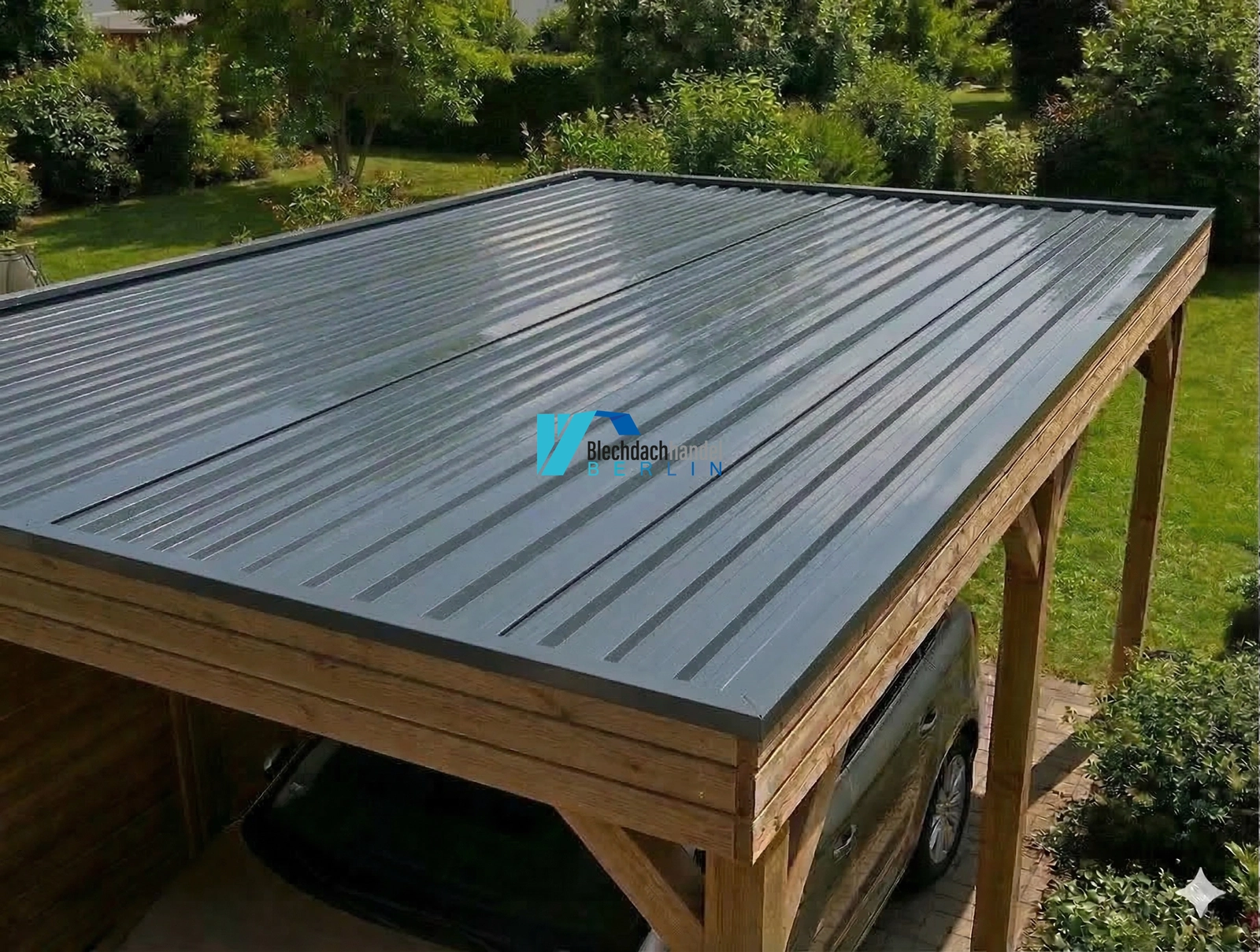 T18+ Dachblech RAL 7016 - anthrazit – 0,5mm glänzend 25 µm Polyester ohne Vlies kaufen — Detailansicht