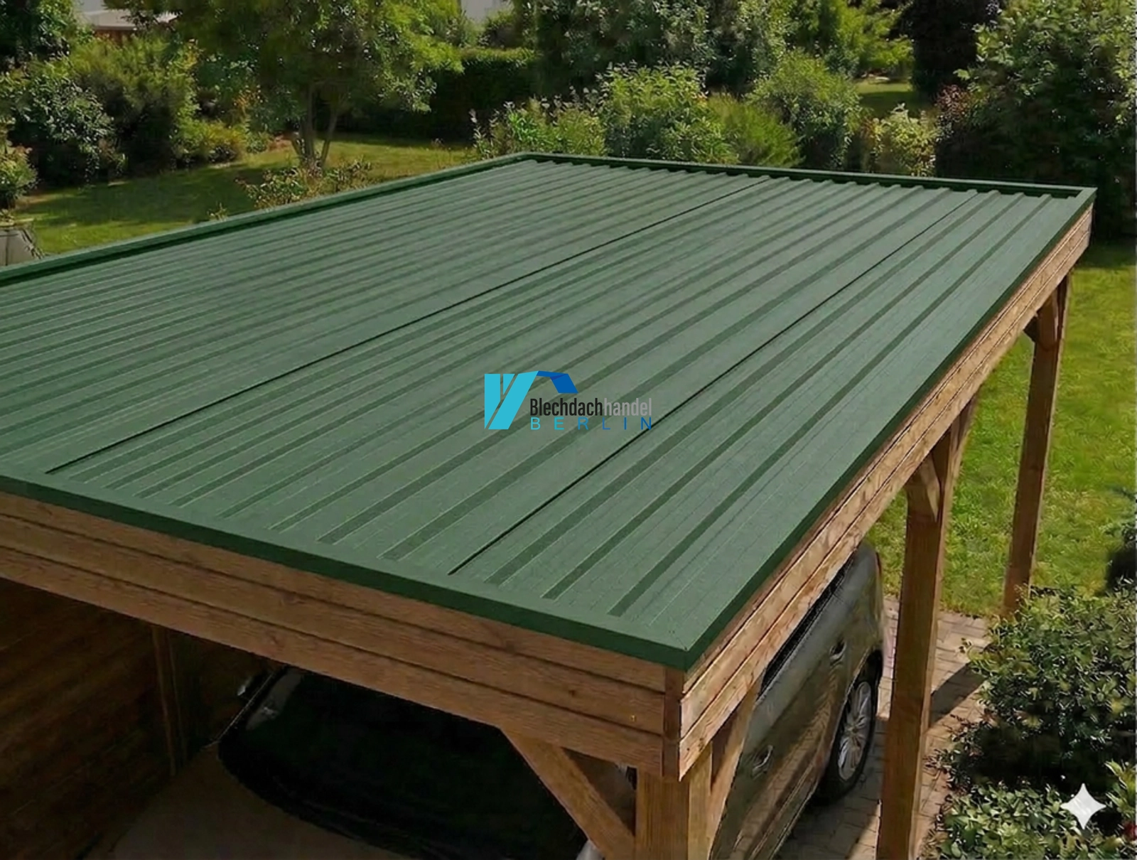 T18+ Dachblech RAL 6020 Chromoxidgrün – 0,5mm matt 35µm Polyester mit Vlies — Ansicht 2