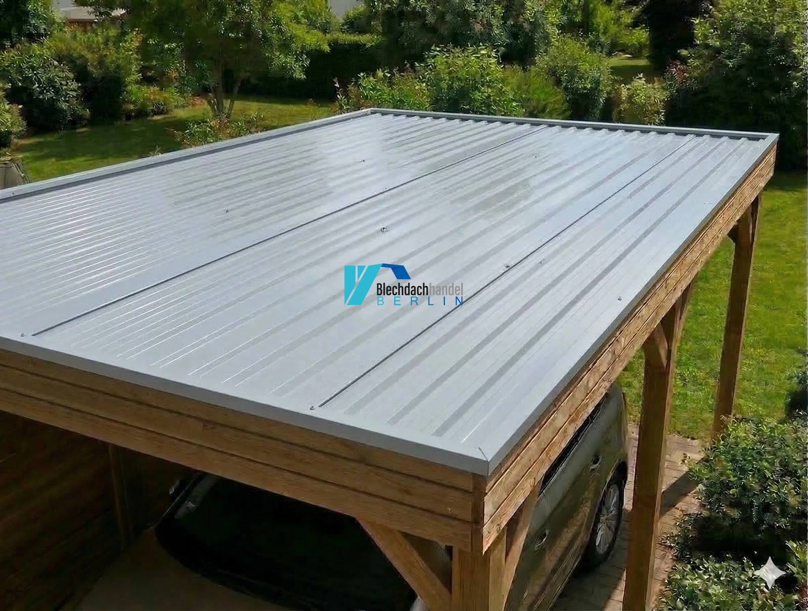 T18+ Dachblech RAL 9006 - Weißaluminium – 0,65mm glänzend 25 µm Polyester ohne Vlies 2. Wahl AKTION kaufen — Detailansicht