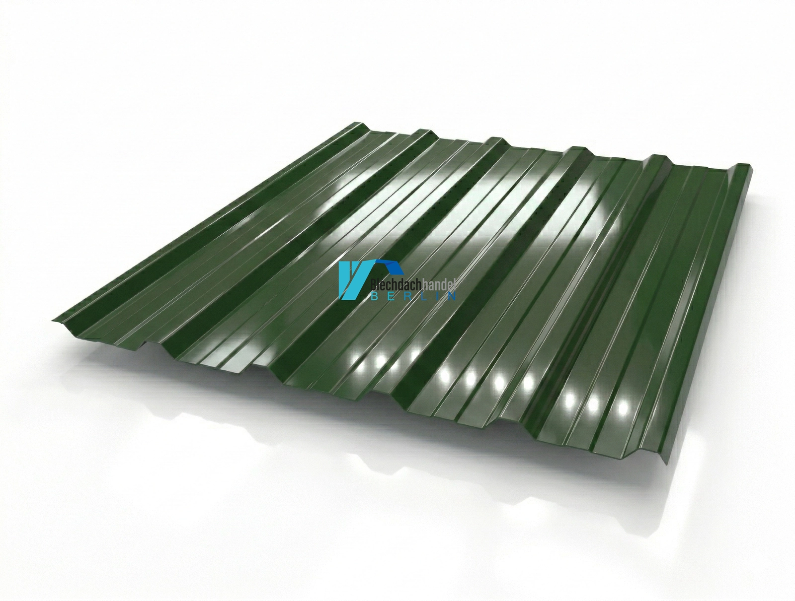 T35+ Trapezblech RAL 6020 Chromoxidgrün – 0,5mm glänzend 25 µm Polyester mit Vlies — Produktbild