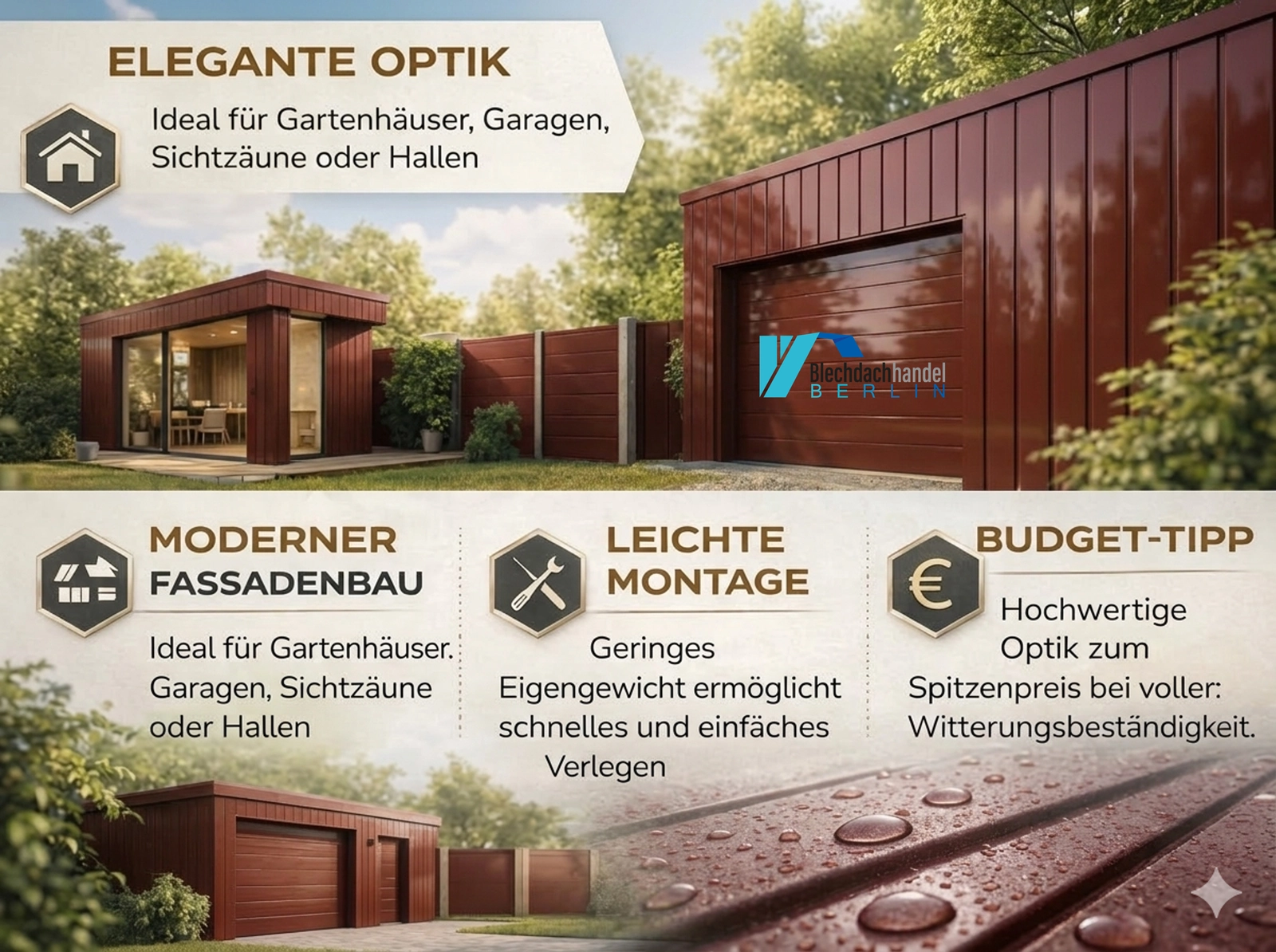 T6 Fassadenblech RAL 3009 - oxidrot – 0,5mm glänzend 25 µm Polyester — Ansicht 5