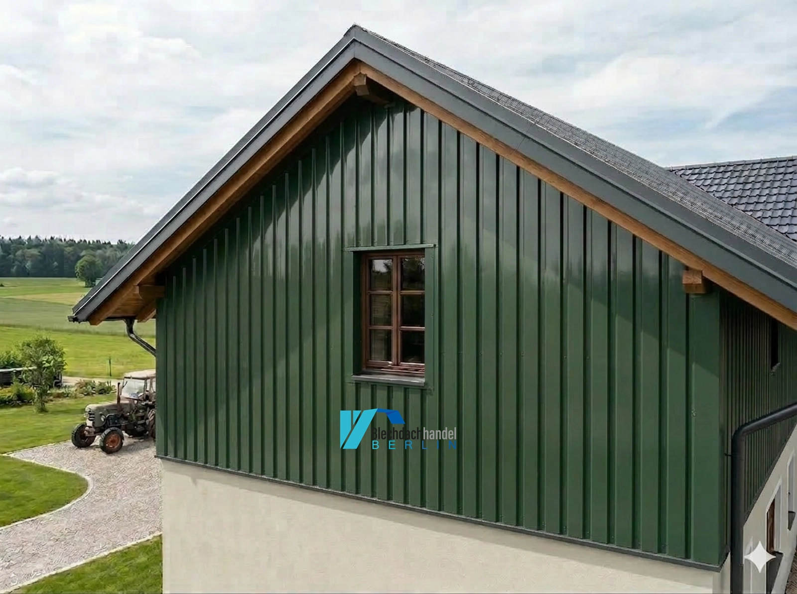 T6 Fassadenblech RAL 6020 Chromoxidgrün – 0,5mm glänzend 25 µm Polyester — Ansicht 3