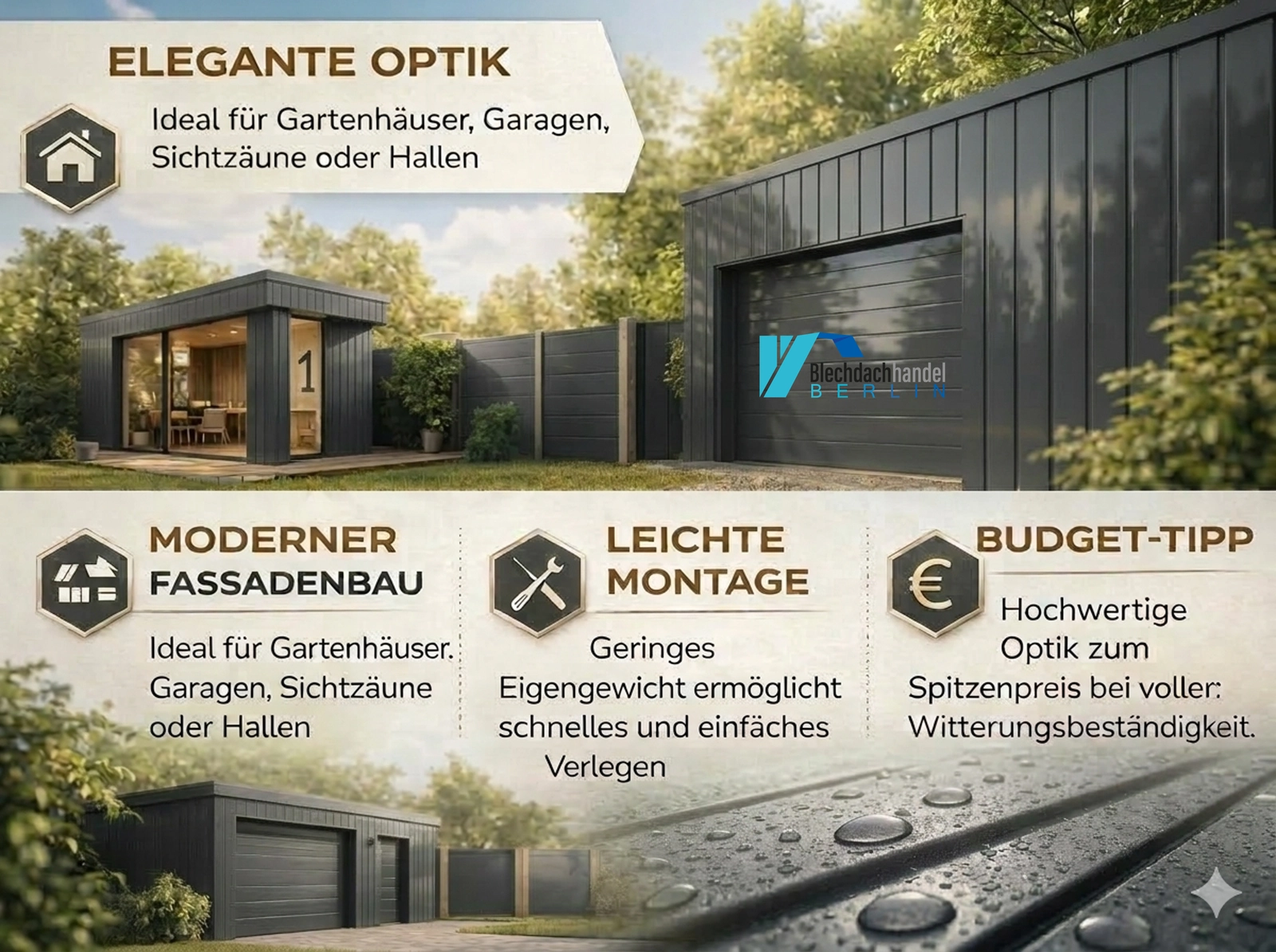 T6 Fassadenblech RAL 7016 - anthrazit – 0,5mm glänzend 25 µm Polyester — Ansicht 5