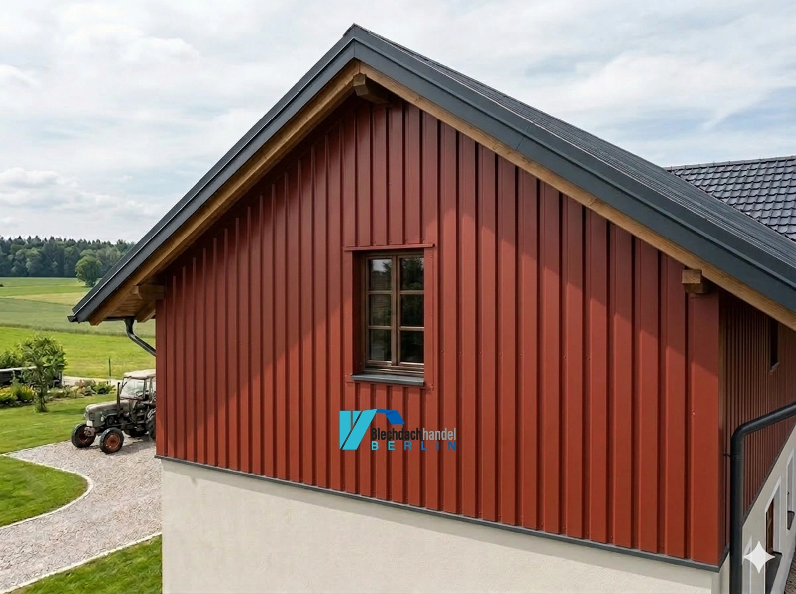 T6 Fassadenblech RAL 3009 - oxidrot – 0,5mm matt 35µm Polyester — Ansicht 3