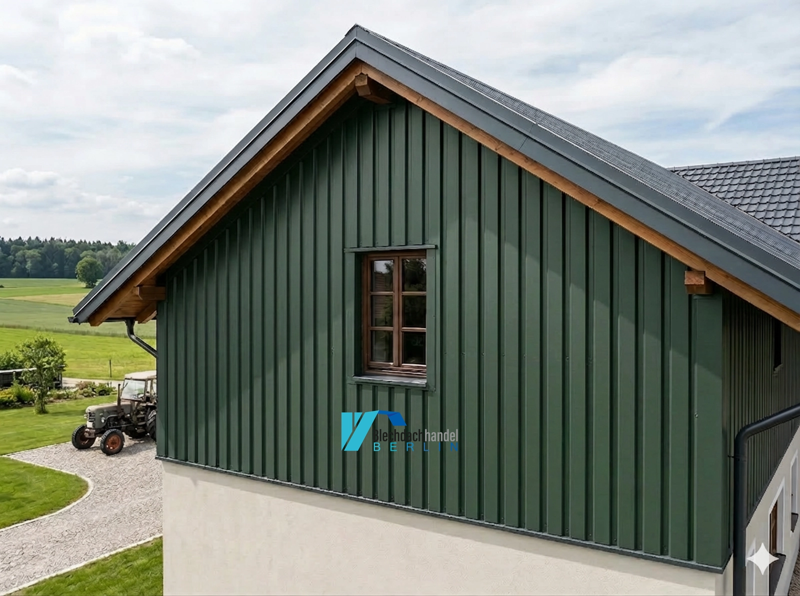 T6 Fassadenblech RAL 6020 Chromoxidgrün – 0,5mm matt 35µm Polyester — Ansicht 3