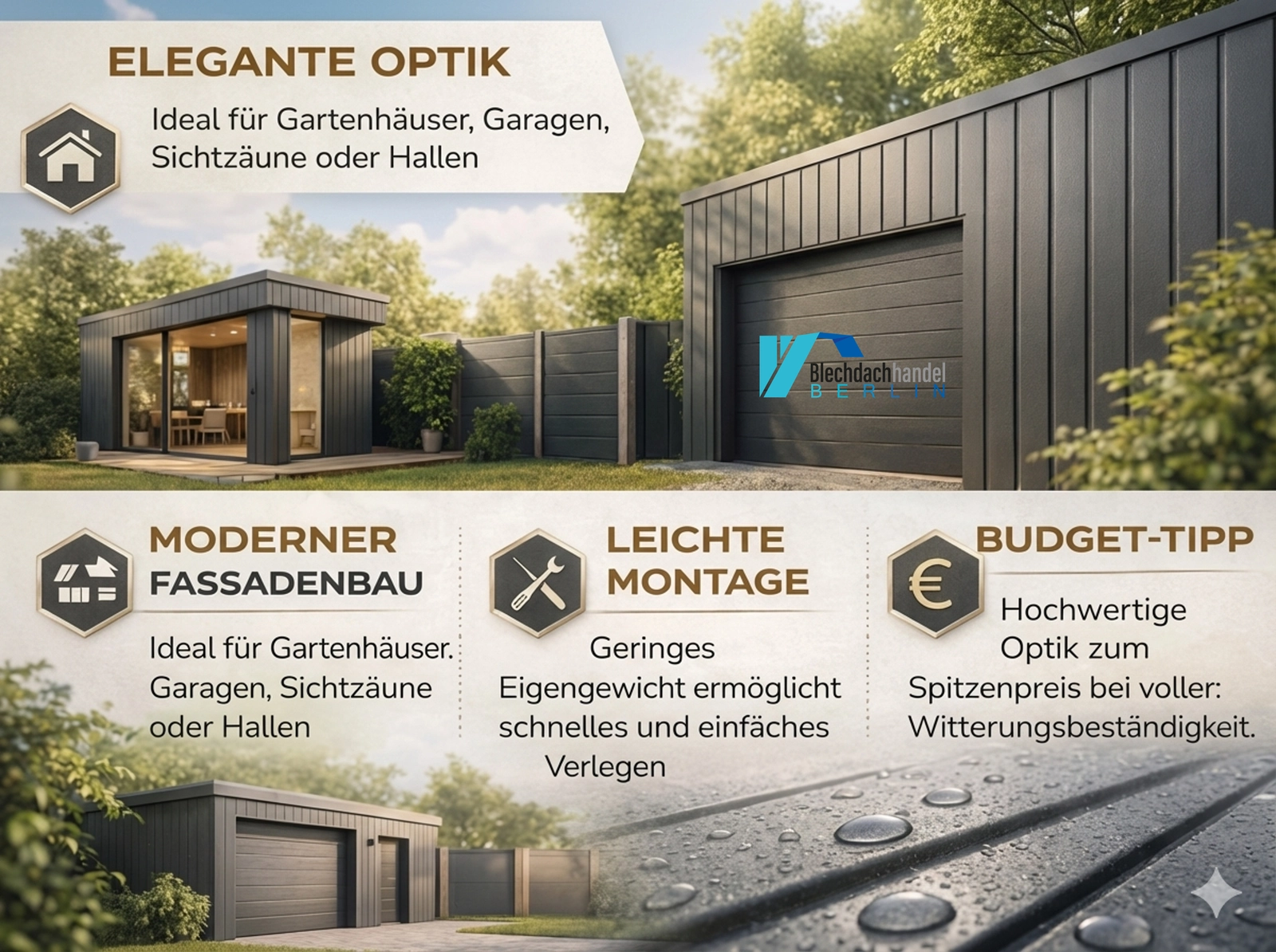 T6 Fassadenblech RAL 7016 - anthrazit – 0,5mm matt 35µm Polyester — Ansicht 5